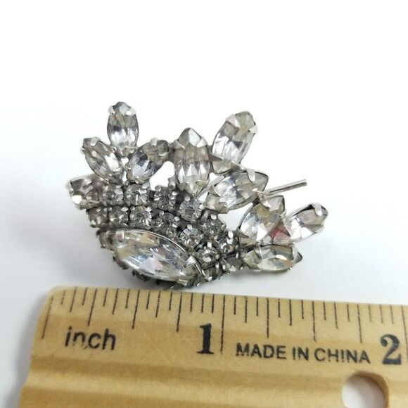 Vintage Rhinestone Cluster Button, Siver Tone, Retro Sparkle, Estate - Picture 4 of 5
